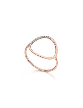 Bague Cercle Diamant or Rose