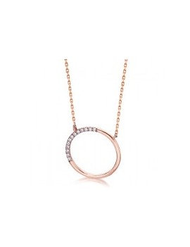 Pendentif Cercle Diamants or ROSE